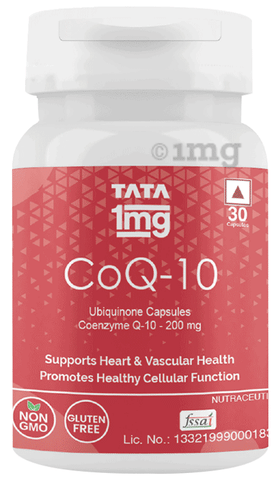 Tata 1mg CoQ 10 (Coenzyme 10) Capsules for Heart Health: Buy bottle of 30.0  capsules at best price in India