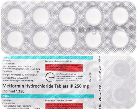 Obimet 250mg Tablet image Obimet 250mg Tablet image