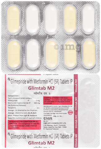 Glimtab-M 2mg/500mg Tablet