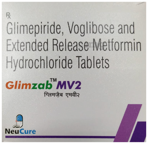 Glimzab MV 2mg/500mg/0.3mg Tablet ER