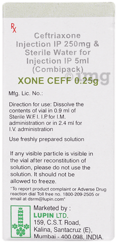 Xone Ceff 250mg Injection image Xone Ceff 250mg Injection image