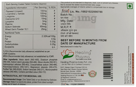 Healing Pharma Omega CQ10 Forte Tablet: Buy strip of 10.0 tablets