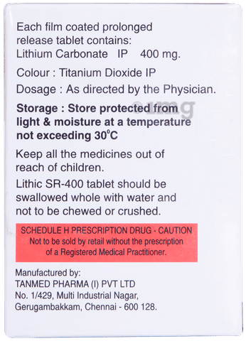 Lithic 400mg Tablet SR image