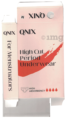 QNIX High Cut Period Underwear, Large, Black