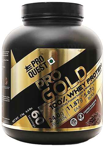 Pro Quest Pro Gold 100% Whey Protein Powder Coffee: Buy jar of 2.0
