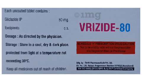 Vrizide 80 Tablet image Vrizide 80 Tablet image