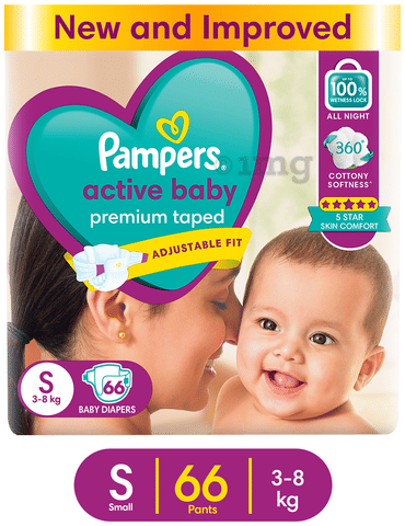 Pampers Diaper Active Baby Premium Adjustable Fit Small Taped: Buy