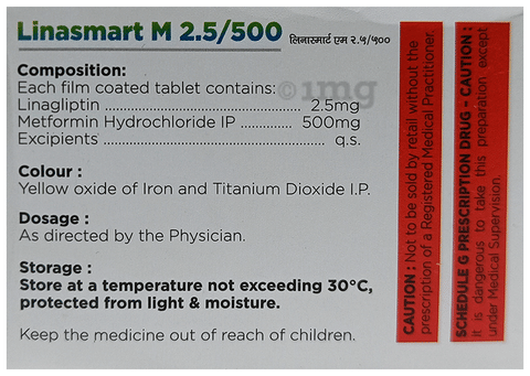 Linasmart M 2.5/500 Tablet image Linasmart M 2.5/500 Tablet image
