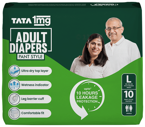 Combo Pack of Tata 1mg Adult Diaper Pant Style Medium (10) & Tata 1mg  Antifungal Dusting Powder (100gm): Buy combo pack of 2.0 Packs at best  price in India | 1mg