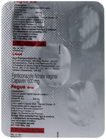 Fegus Vaginal Capsule image Fegus Vaginal Capsule image