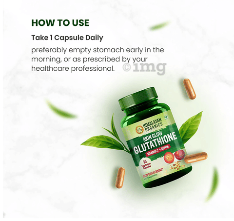 Himalayan Organics Skin Glow Gutathione Vegetarian Capsule for Healthy &  Glowing Skin: Buy bottle of 30.0 vegicaps at   in India |  1mg