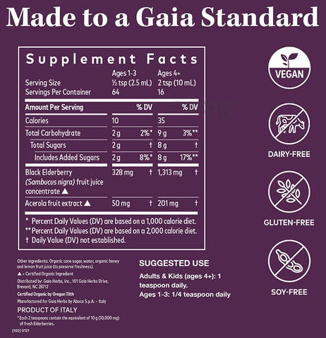 Gaia Herbs Black Elderberry Syrup 4