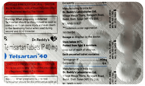 Telsartan 40mg Tablet image Telsartan 40mg Tablet image