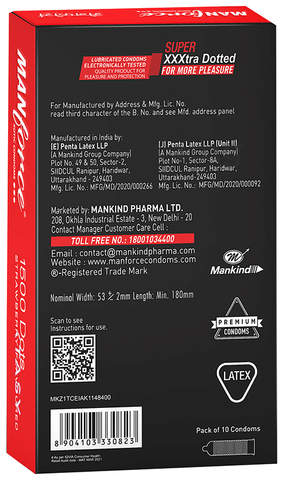 Manforce 1500 Dots Xotic Condom | Flavour Strawberry 2