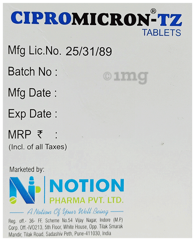 Cipromicron-TZ Tablet image Cipromicron-TZ Tablet image
