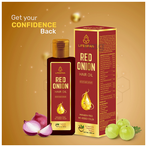 Lifespan Ayurvedic Red Onion Hair Oil for Men and Women Promotes Healthy Hair Nourishes Scalp Buy bottle of 200.0 ml Oil at best price in India 1mg
