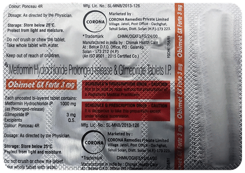 Obimet GX Forte 3 mg Tablet PR