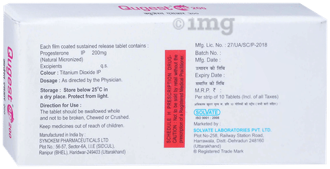 Qugest 200mg Tablet SR image