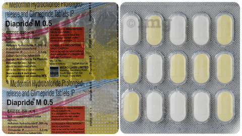 Diapride M 0.5mg/500mg Tablet PR
