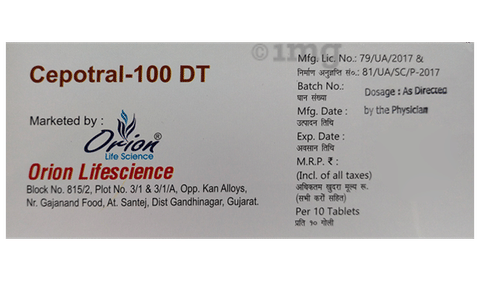 Cepotral 100 DT Tablet image Cepotral 100 DT Tablet image