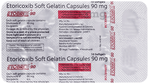 Etobrix 90mg Soft Gelatin Capsule image Etobrix 90mg Soft Gelatin Capsule image