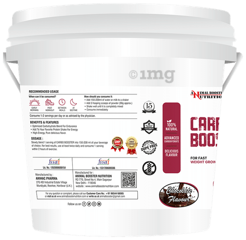 Animal Booster Nutrition Carbo Booster for Fast Weight Growth Powder  Chocolate with Shaker Free: Buy bucket of 5 kg Powder at best price in  India | 1mg