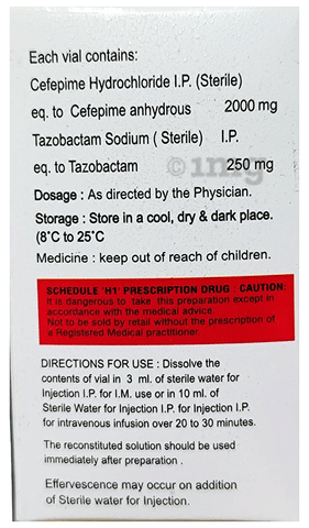 Cefpime-TZ 2.25 Injection image Cefpime-TZ 2.25 Injection image