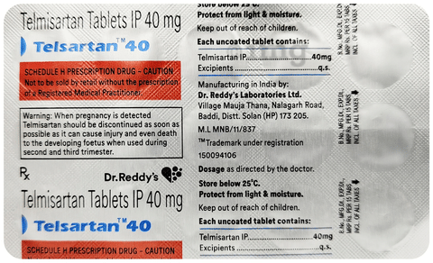 Telsartan 40 Tablet image