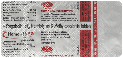 Homo 16PG 75mg/10mg/1500mcg Tablet