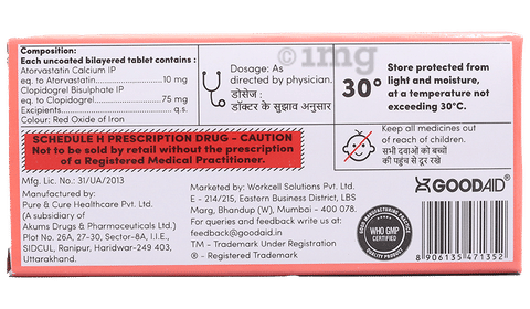 Goodvastatin CV 10 Tablet image
