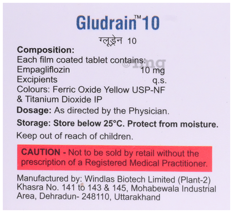 Gludrain 10 Tablet image Gludrain 10 Tablet image