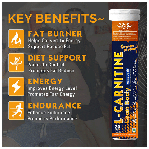 VedixLife L-Carnitine Lean Body Effervescent Tablet (20 Each) Orange: Buy combo pack of 2.0 Effervescent Tablet at best price in India | 1mg VedixLife L-Carnitine Lean Body Effervescent Tablet (20 Each) Orange: Buy combo pack of 2.0 Effervescent Tablet at best price in India | 1mg