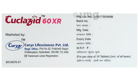Cuclazid 60 XR Tablet image Cuclazid 60 XR Tablet image
