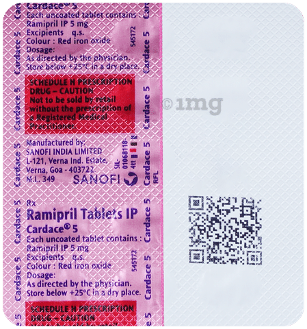 Cardace 5 Tablet View Uses Side Effects Price and Substitutes 1mg