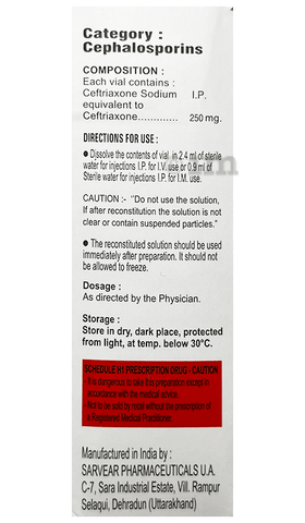 Cef-One 250mg Injection image Cef-One 250mg Injection image