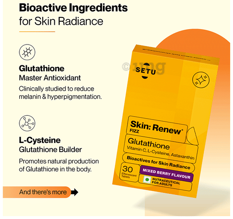 Setu Skin: Renew Fizz Glutathione & Vitamin C Tablets (15 Each) Mixed Berry