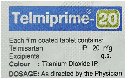 Telmiprime 20mg Tablet image Telmiprime 20mg Tablet image
