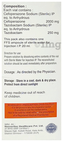 Cefoveri-TZ 2.25gm Injection