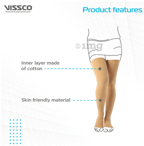 Vissco Core 0707 Varicose Vein Stockings Small Beige: Buy box of 1.0 Pair  of Stockings at best price in India
