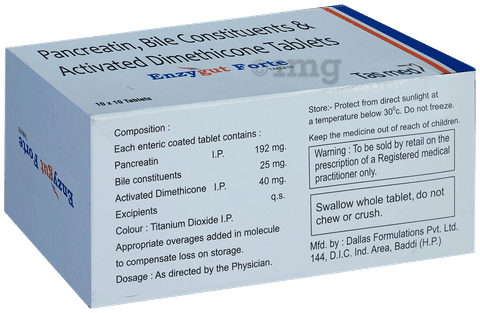 Enzygut Forte 192mg/25mg/40mg Tablet