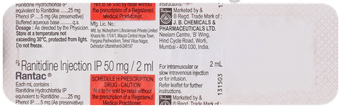 Rantac Injection 2ml View Uses Side Effects Price and