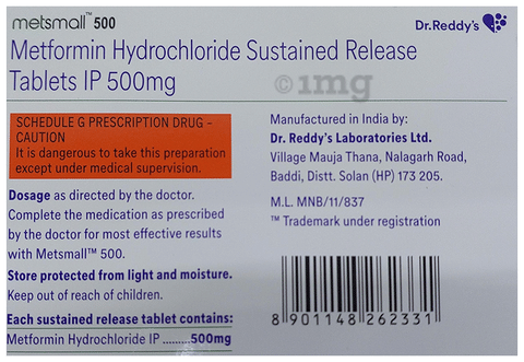 Metsmall 500 Tablet SR image Metsmall 500 Tablet SR image