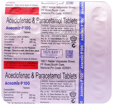 Acecmiz-P 100 Tablet image Acecmiz-P 100 Tablet image