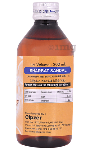 Dehlvi Sharbat Sandal: Buy bottle of 500.0 ml Liquid at best price in India  | 1mg