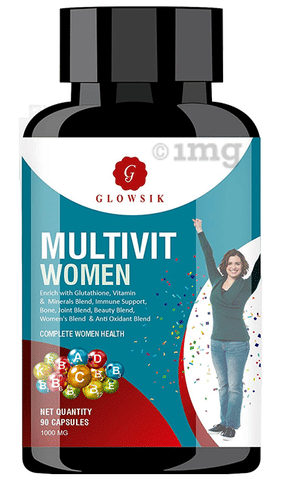 Glowsik Multivit Women Capsule: Buy bottle of 90.0 capsules at best price  in India | 1mg