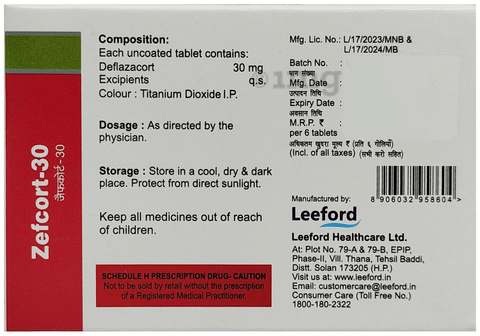 Zefcort 30mg Tablet image