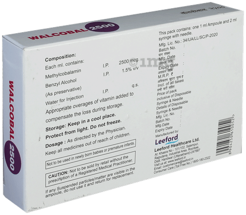 Walcobal 2500mcg Injection image