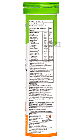 Oziva Bioactive Gluta Effervescent Tablets (15 Each) Orange Zing: Buy box  of 1.0 Bottle at best price in India