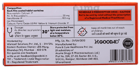 Aidrovastatin F 20/160 Tablet