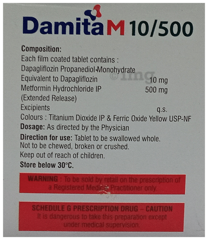 Damita M 10/500 Tablet ER